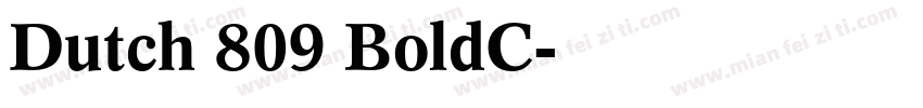 Dutch 809 BoldC字体转换